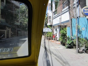 View from inside the tricycle.